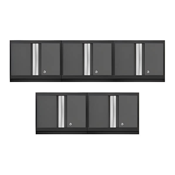 NewAge Garage Cabinets 5 x BOLD Series Grey Wall Cabinets-50000-5-Garage Giant