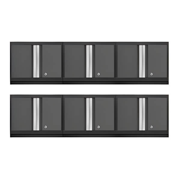 NewAge Garage Cabinets 6 x BOLD Series Grey Wall Cabinets-50000-6-Garage Giant