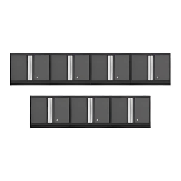 NewAge Garage Cabinets 7 x BOLD Series Grey Wall Cabinets-50000-7-Garage Giant