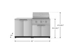 NewAge Outdoor Kitchens Stainless Steel 4-Piece Cabinet Set with 2 Door, Grill Cabinet, Performance Grill and Countertop-67261-Garage Giant 