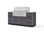 NewAge Outdoor Kitchens Outdoor Grill Island Aluminum 6-Piece Cabinet Set with 3 Drawers, Grill Cabinet, Performance Grill and Countertops - (Natural Gas) | Garage Giant 