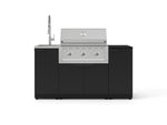 NewAge Outdoor Kitchens Outdoor Grill Island Stainless-Steel 5-Piece Cabinet Set with Sink, 1 Door, Grill Cabinet, Performance Grill and Stainless Steel Countertop - (Natural Gas) 