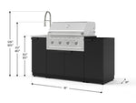 NewAge Outdoor Kitchens Outdoor Grill Island Stainless-Steel 5-Piece Cabinet Set with Sink, 1 Door, Grill Cabinet, Performance Grill and Stainless Steel Countertop - (Liquid Propane) 