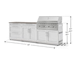 NewAge Outdoor Kitchens Stainless-Steel 5-Piece Cabinet Set with 3-Drawer, Bar, Grill Cabinet, Performance Grill and Countertop-73362-Garage Giant 