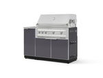 NewAge Outdoor Kitchens Outdoor Grill Island Aluminum 3-Piece Cabinet Set with Sink, Grill Cabinet and Platinum Grill-73952-Garage Giant 