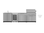 NewAge Outdoor Kitchens Stainless Steel 4-Piece Cabinet Set with Sink, Bar, Grill Cabinet and Fridge-66353-Garage Giant 