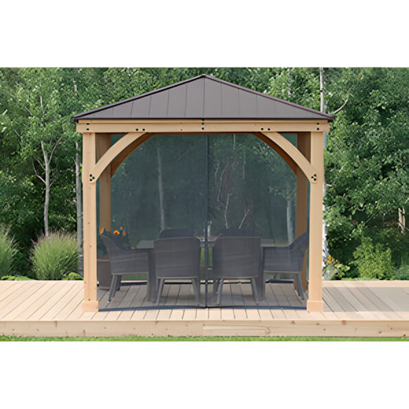 Yardistry 10 x 10 Meridian Gazebo Mesh Netting-YM11753-Garage Giant
