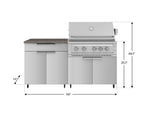 NewAge Outdoor Kitchens Stainless Steel 4-Piece Cabinet Set with Caster and Bar, Grill Cabinet, Performance Grill, and Countertop-72289-Garage Giant 