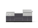 NewAge Outdoor Kitchens Aluminum 6-Piece Cabinet Set with 3 Drawer, Grill Cabinet, Platinum Griddle, Grill and Countertop-75166-Garage Giant 