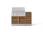 NewAge Outdoor Kitchens Outdoor Grill Island Stainless-Steel Louvered Doors 3-Piece Cabinet Set with 3-Drawer, Grill Cabinet and Performance Grill - (Natural Gas) 