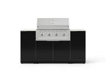 NewAge Outdoor Kitchens Outdoor Grill Island Aluminum 6-Piece Cabinet Set with 1 Door, Grill Cabinet, Performance Grill and Countertops - (Natural Gas) 