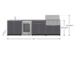 NewAge Outdoor Kitchens Aluminum 6-Piece Cabinet Set with Sink, Bar, Grill Cabinet, Performance Grill, Countertop and Fridge-72054-Garage Giant 
