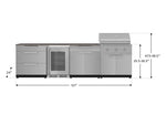NewAge Outdoor Kitchens Stainless Steel 7-Piece Cabinet Set with 3-Drawer, Bar, Grill Cabinet, Performance Grill, Countertop, and Fridge-71934-Garage Giant 