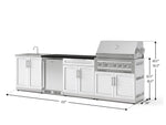 NewAge Outdoor Kitchens Stainless Steel 6-Piece Cabinet Set with Sink, Bar, Grill Cabinet, Platinum Grill, Countertop and Stainless Steel Door Fridge-73765-Garage Giant 