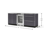 NewAge Outdoor Kitchens Aluminum 5-Piece Cabinet Set with 3-Drawer, 2-Door Cabinet, Countertops and Fridge-67580-Garage Giant 