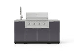 NewAge Outdoor Kitchens Outdoor Grill Island Aluminum 5-Piece Cabinet Set with Sink, 1 Door, Grill Cabinet, Performance Grill and Stainless Steel Countertop-75295-Garage Giant 