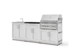 NewAge Outdoor Kitchens Stainless-Steel 5-Piece Cabinet Set with Bar, Sink, Grill Cabinet, Platinum Grill, and Countertop-73402-Garage Giant 