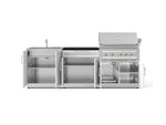 NewAge Outdoor Kitchens Stainless-Steel 5-Piece Cabinet Set with Bar, Sink, Grill Cabinet, Platinum Grill, and Countertop-73403-Garage Giant 
