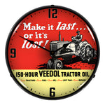 Collectable Sign and Clock Veedol Tractor Oil Backlit Wall Clock-1703744-Garage Giant 