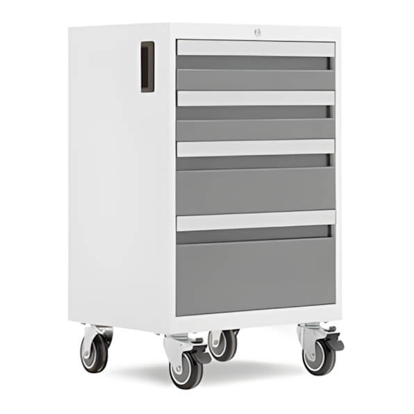 NewAge Garage Cabinets BOLD Series Platinum 4-Drawer Rolling Tool Cabinet-56741-Garage Giant