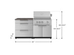 NewAge Outdoor Kitchens Stainless-Steel 4-Piece Cabinet Set with 3 Drawer, Grill Cabinet, Platinum Grill, and Countertop-71664-Garage Giant 