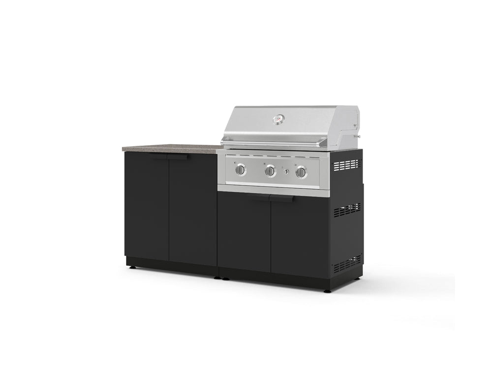 NewAge Outdoor Kitchens Stainless-Steel 4-Piece Cabinet Set with Base, Grill Cabinet, Performance Grill, and Countertop-73495-Garage Giant