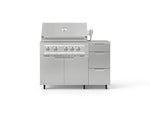 NewAge Outdoor Kitchens Outdoor Grill Island Stainless-Steel 4-Piece Cabinet Set with Casters and 3-Drawer, Grill Cabinet, Platinum Grill, Countertop-74846-Garage Giant 