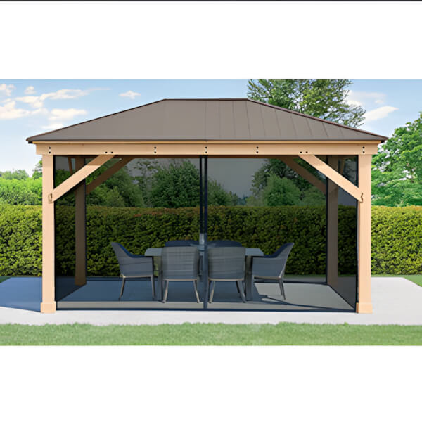 Yardistry 12 x 14 Meridian Gazebo Mesh Netting - Thumbnail 5