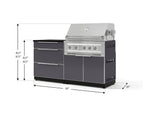 NewAge Outdoor Kitchens Aluminum 4-Piece Cabinet Set with 3 Drawer, Grill Cabinet, Platinum Grill and Countertop-71617-Garage Giant 