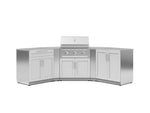 NewAge Outdoor Kitchens Stainless-Steel 7-Piece Cabinet Set with 2 Door, Bar, Corner, Grill Cabinet, Performance Grill, and Countertops-67677-Garage Giant 