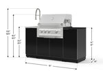 NewAge Outdoor Kitchens Outdoor Grill Island Aluminum 5-Piece Cabinet Set with Sink, 1 Door, Grill Cabinet, Platinum Grill and Stainless Steel Countertop - (Natural Gas) 