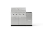 NewAge Outdoor Kitchens Outdoor Grill Island Stainless-Steel 3-Piece Cabinet Set with 3-Drawer, Grill Cabinet and Performance Grill - (Liquid Propane) 