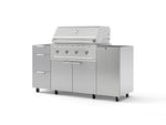 NewAge Outdoor Kitchens Outdoor Grill Island Stainless-Steel 5-Piece Cabinet Set with Casters 1 Door, 3 Drawer, Grill Cabinet and Performance Grill - (Liquid Propane) | Garage Giant 