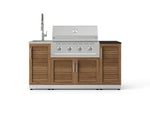 NewAge Outdoor Kitchens Outdoor Grill Island Stainless-Steel Louvered Doors 5-Piece Cabinet Set with Sink, 1 Door, Grill Cabinet, Performance Grill and Stainless Steel Countertop - (Natural Gas) 