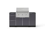 NewAge Outdoor Kitchens Outdoor Grill Island Aluminum 6-Piece Cabinet Set with 1 Door, 3 Drawer, Grill Cabinet, Performance Grill and Countertops - (Liquid Propane) 