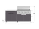 NewAge Outdoor Kitchens Aluminum 4-Piece Cabinet Set with Casters and Bar, Grill Cabinet, Performance Grill, and Countertop-72407-Garage Giant 