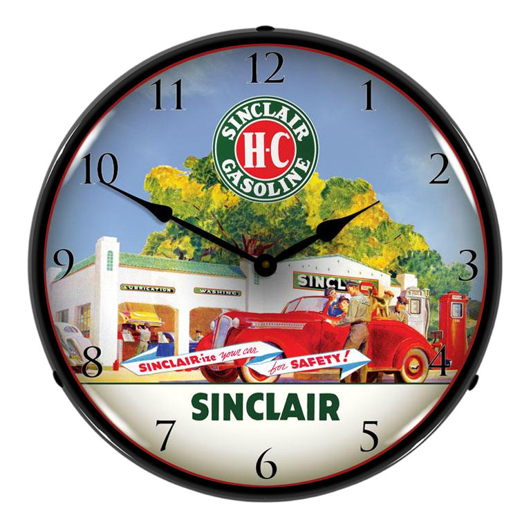 Collectable Sign and Clock Sinclair HC Gasoline Backlit Wall Clock-1802838-Garage Giant