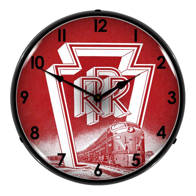 Collectable Sign and Clock Pennsylvania Railroad Backlit Wall Clock-1802839-Garage Giant