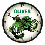 Collectable Sign and Clock Oliver Super 55 Farm Tractor Backlit Wall Clock-1802843-Garage Giant 
