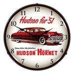 Collectable Sign and Clock 1951 Hudson Hornet Backlit Wall Clock-1802844-Garage Giant 