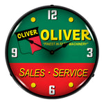 Collectable Sign and Clock Oliver Tractor Sales & Service Backlit Wall Clock-1806849-Garage Giant 