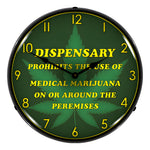 Collectable Sign and Clock Medical Marijuana Dispensary Backlit Wall Clock-1806851-Garage Giant 