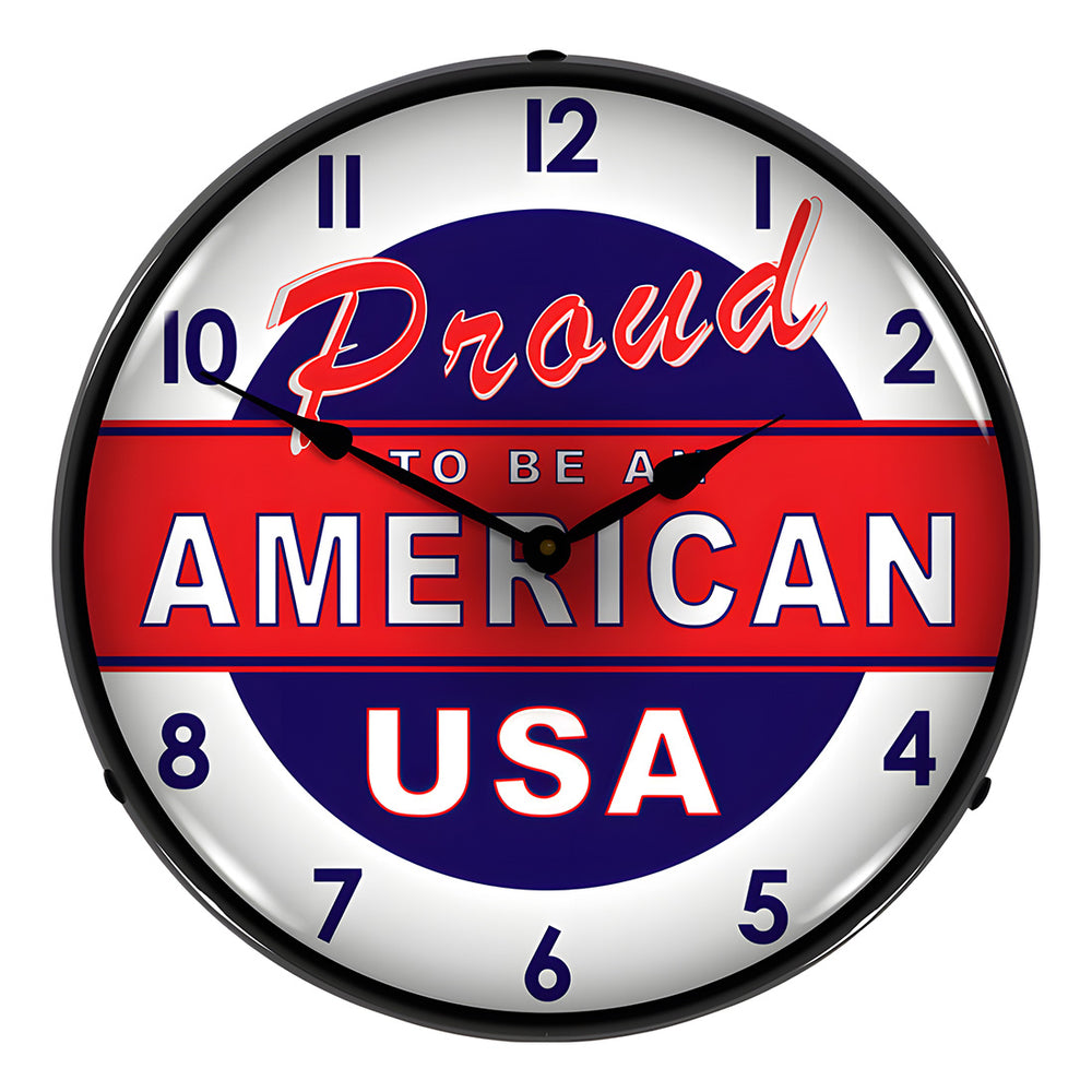Collectable Sign and Clock Proud to be an American Backlit Wall Clock-1807872-Garage Giant