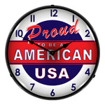 Collectable Sign and Clock Proud to be an American Backlit Wall Clock-1807872-Garage Giant 