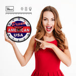 Collectable Sign and Clock Proud to be an American Backlit Wall Clock-1807872-Garage Giant 