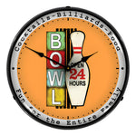 Collectable Sign and Clock Bowling 24 Hours Backlit Wall Clock-1811870-Garage Giant 
