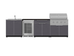 NewAge Outdoor Kitchens Aluminum 6-Piece Cabinet Set with Sink, Bar, Grill Cabinet, Performance Grill, Countertop and Fridge-71983-Garage Giant 