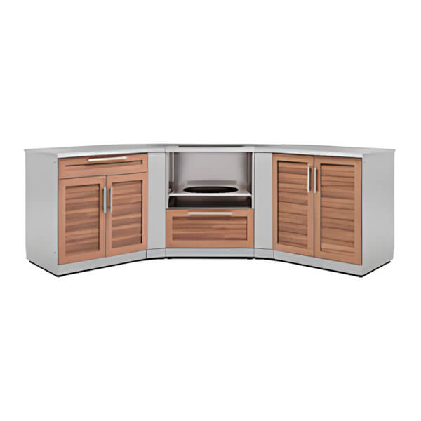 NewAge Outdoor Kitchens Grove 7-Piece Outdoor Kitchen Set with Countertops and Covers-65777-Garage Giant