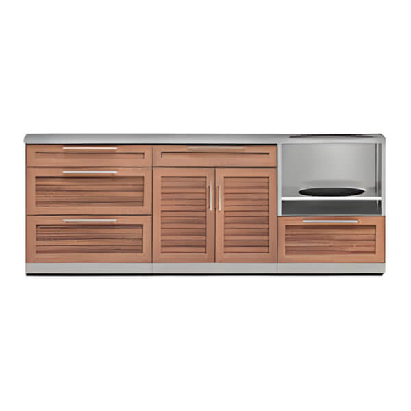 NewAge Outdoor Kitchens Grove 4-Piece Outdoor Kitchen Set with Countertops and Covers-66601-Garage Giant