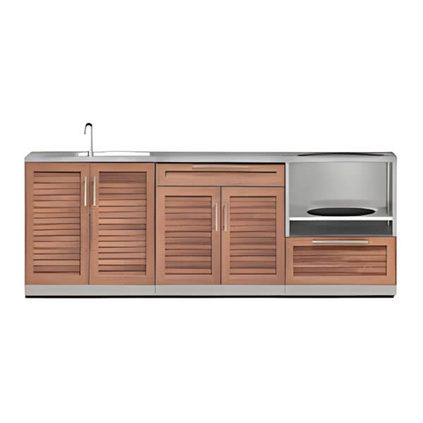 NewAge Outdoor Kitchens Grove 4-Piece Outdoor Kitchen Set with Countertops and Covers-66622-Garage Giant